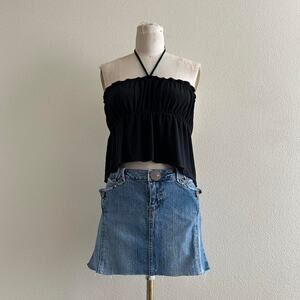 handmade black halter tube top